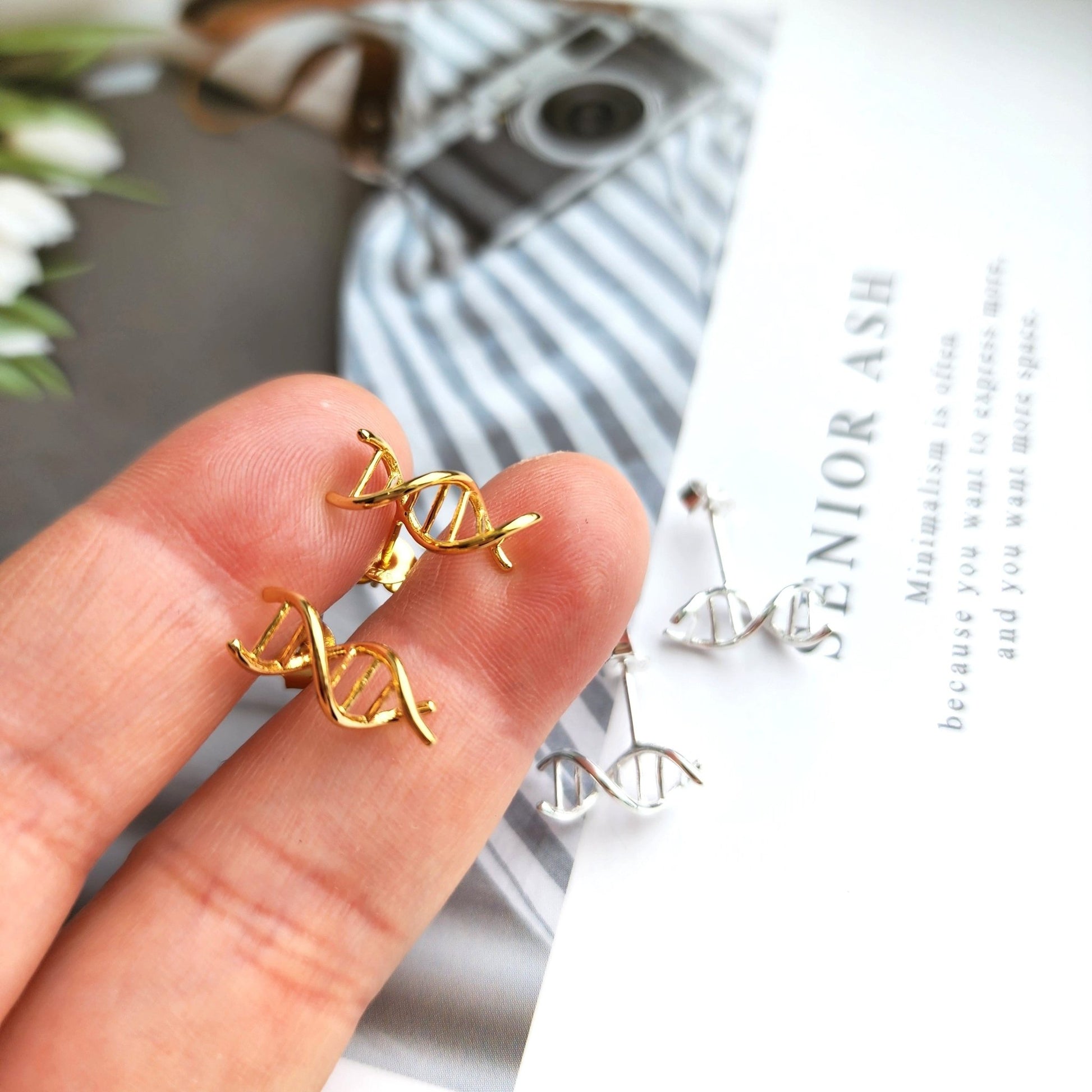 DNA 925S Silver Stud Earrings - Ethereal Essentials