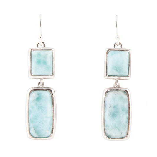 Drops of Blue Larimar Sterling Silver Earrings