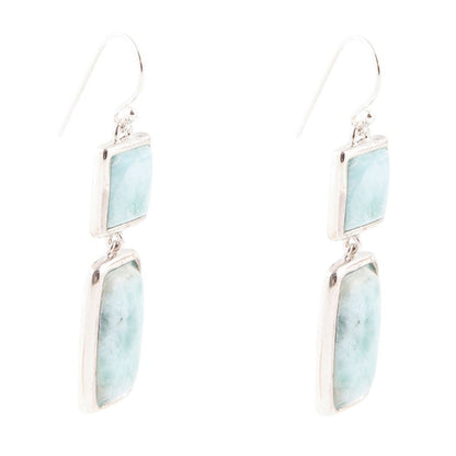 Drops of Blue Larimar Sterling Silver Earrings