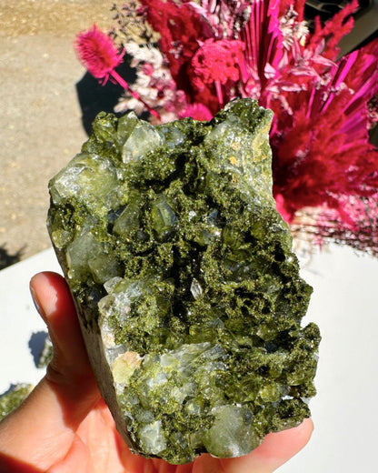 Epidote Quartz Cluster - Ethereal Essentials