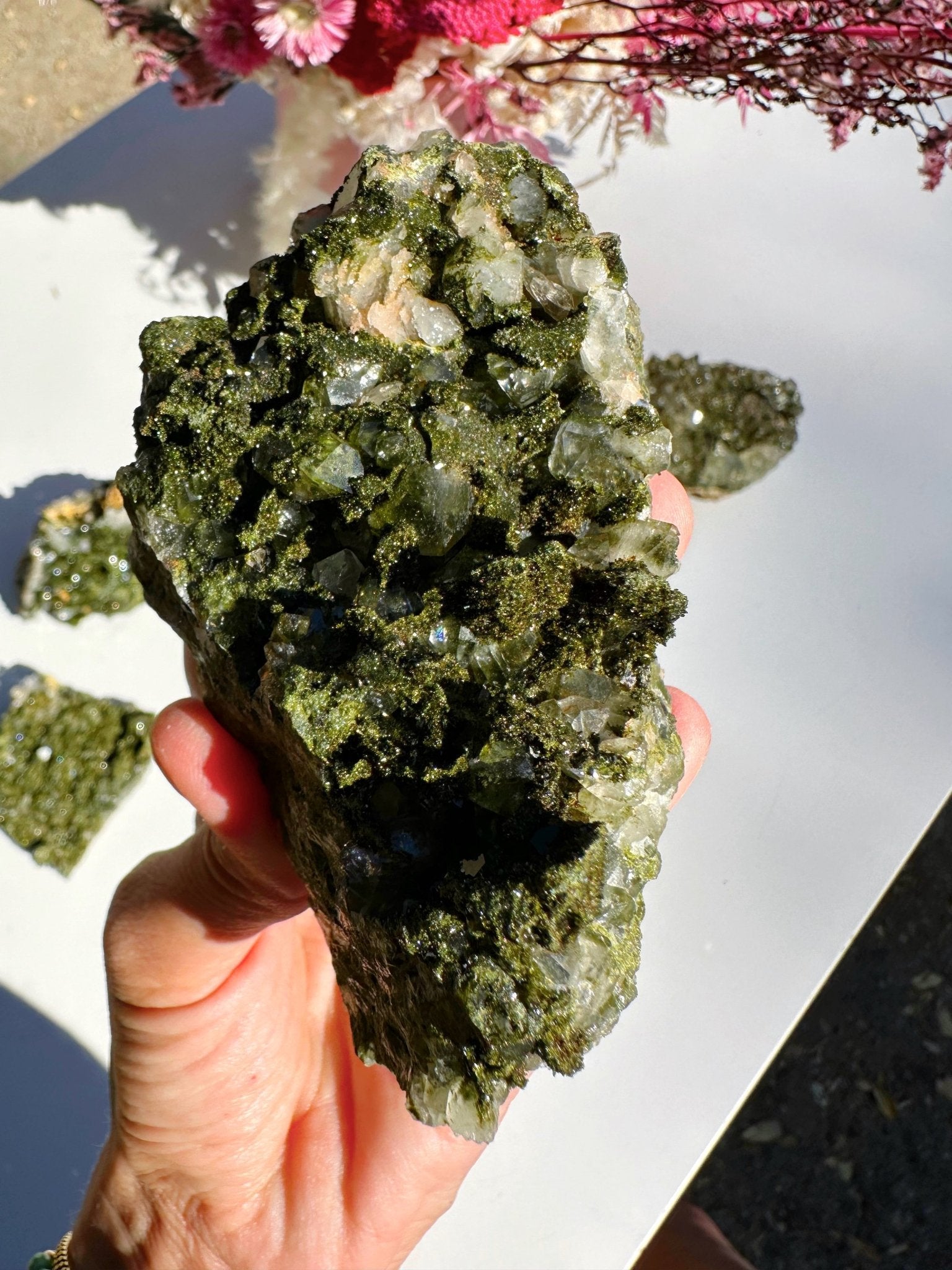 Epidote Quartz Cluster - Ethereal Essentials