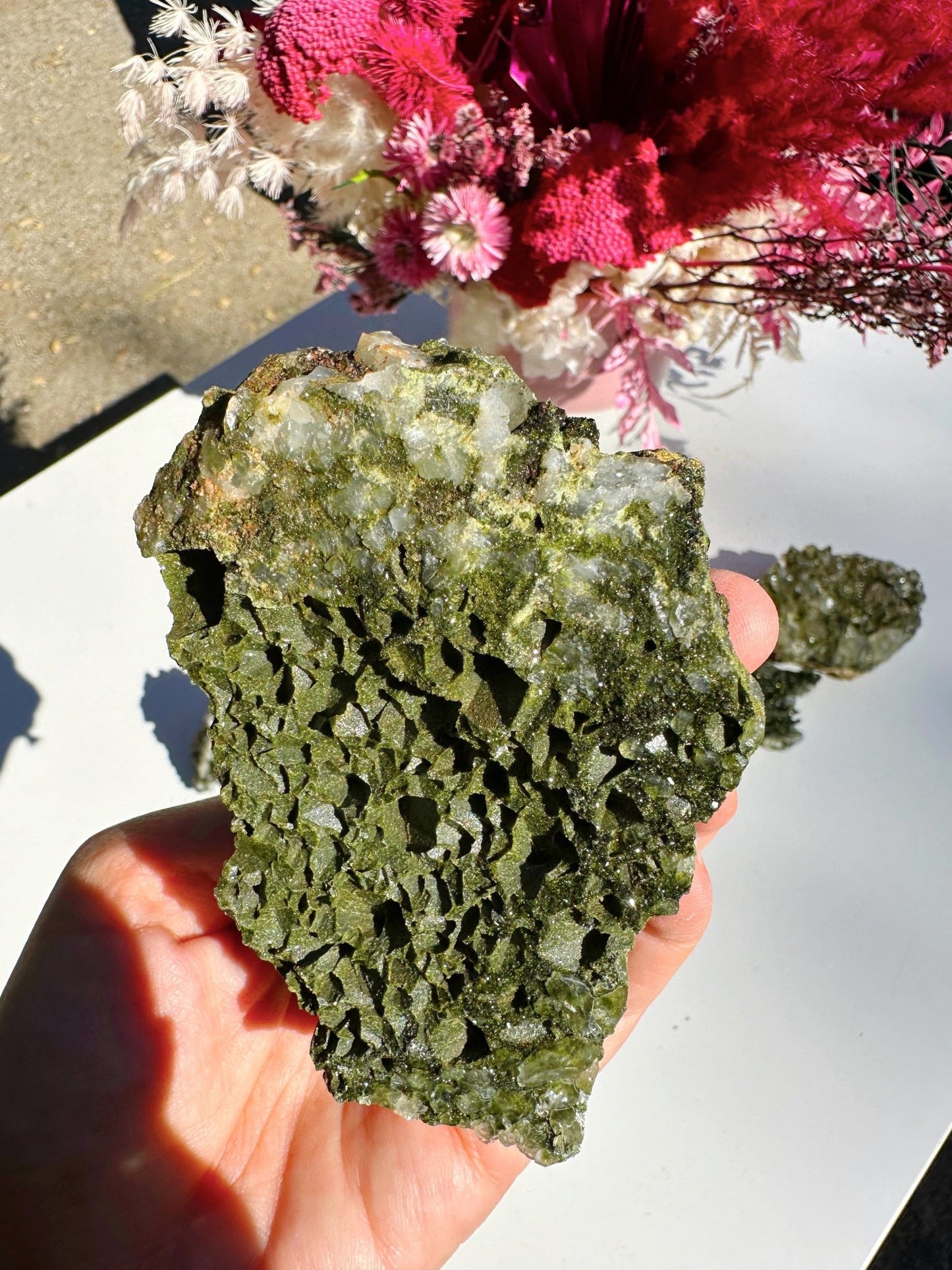 Epidote Quartz Cluster - Ethereal Essentials