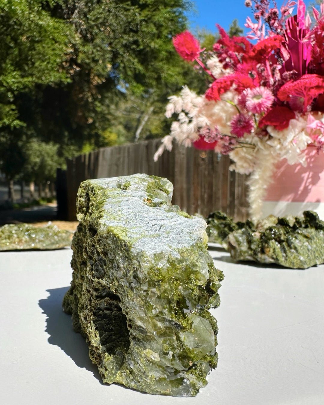 Epidote Quartz Cluster - Ethereal Essentials