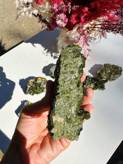 Epidote Quartz Cluster - Ethereal Essentials