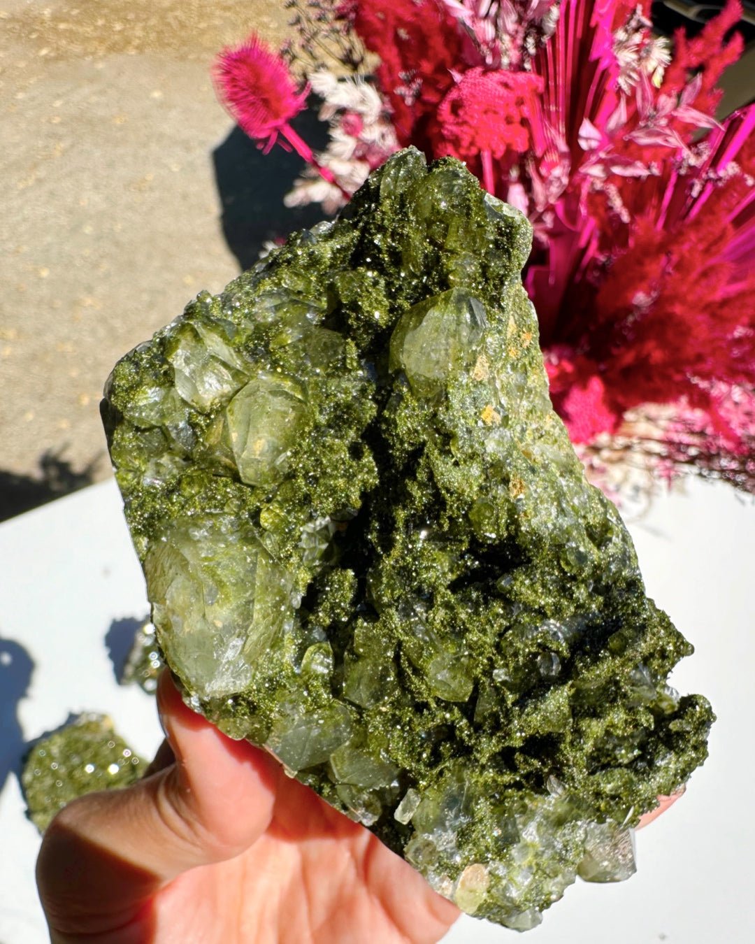 Epidote Quartz Cluster - Ethereal Essentials
