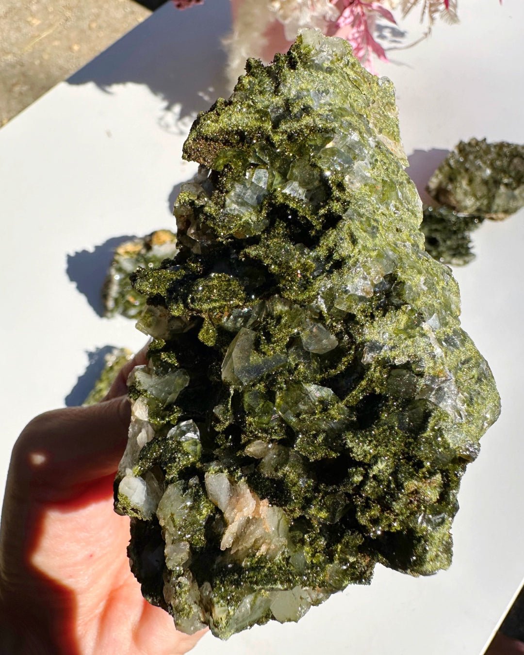 Epidote Quartz Cluster - Ethereal Essentials