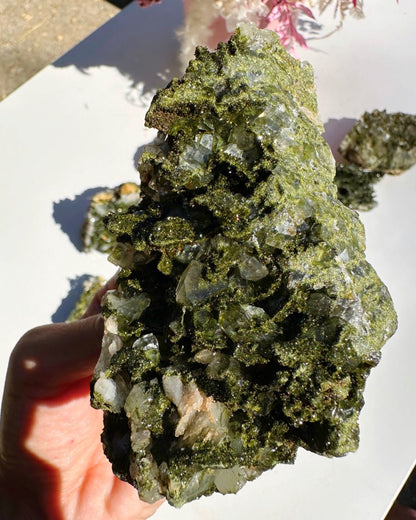 Epidote Quartz Cluster - Ethereal Essentials