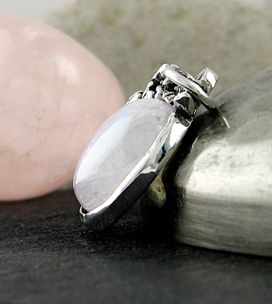 Floral Vines Moonstone Cabochon Pendant, Handmade - Ethereal Essentials