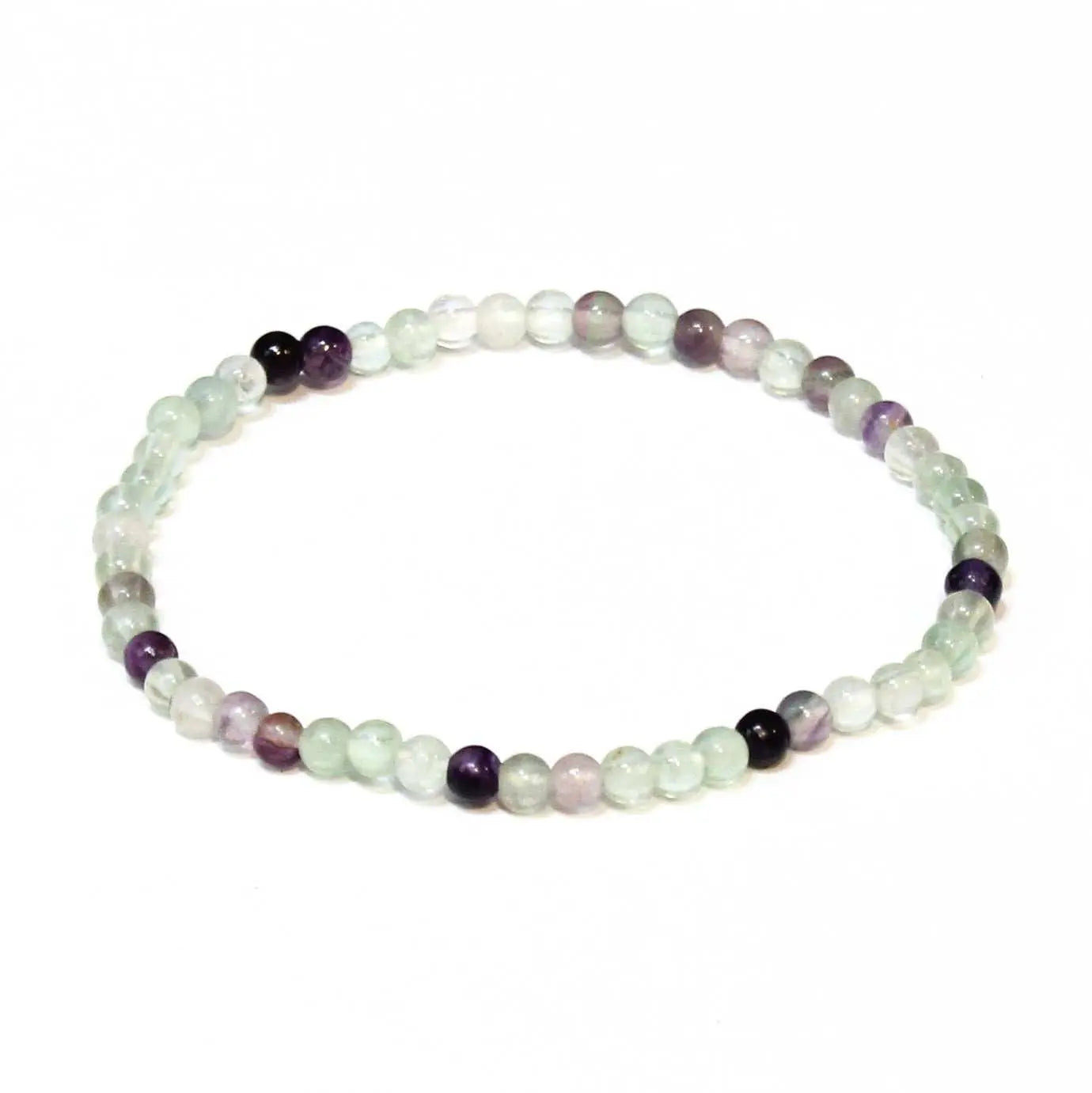 Fluorite Round Bead Bracelet - Psychic Awakening Sacred Crystals