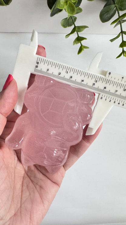 Gemmy Rose Quartz Crystal Lucky Cat, Maneki Neko, Fortune Cat, Large (3.2”) - Ethereal Essentials