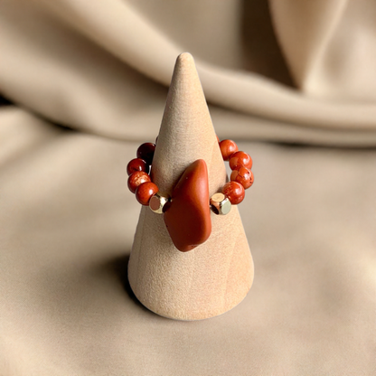 Adima Handmade Red Jasper Expandable Ring