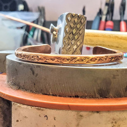 Handmade 2 ounce 6 Gauge Copper Hammered BIGGA Bangle - Ethereal Essentials