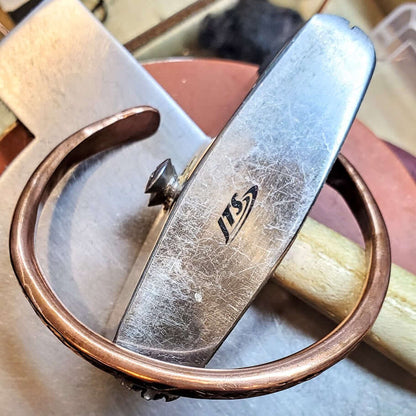 Handmade 2 ounce 6 Gauge Copper Hammered BIGGA Bangle - Ethereal Essentials