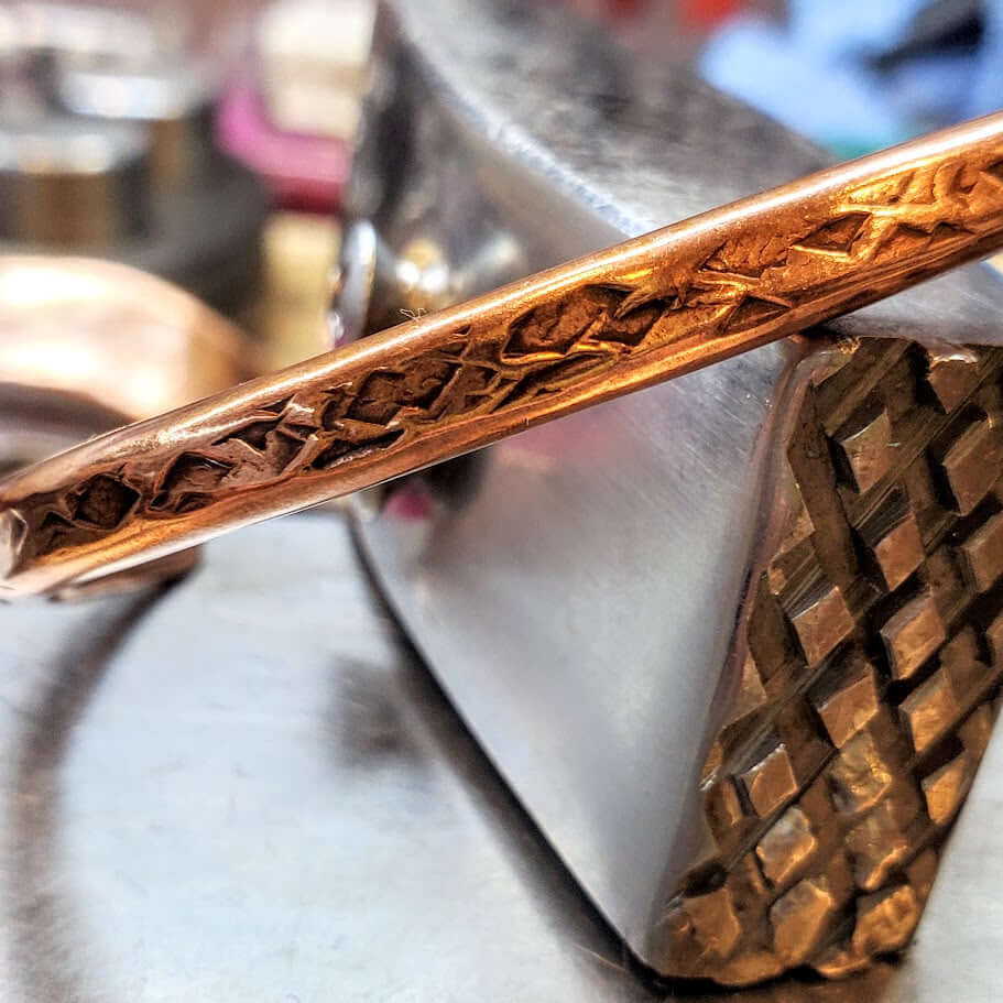 Handmade 2 ounce 6 Gauge Copper Hammered BIGGA Bangle - Ethereal Essentials