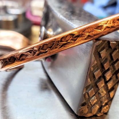Handmade 2 ounce 6 Gauge Copper Hammered BIGGA Bangle - Ethereal Essentials
