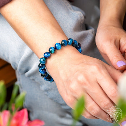 Hawk’s Focus – Royal Blue Tiger’s Eye Bracelet