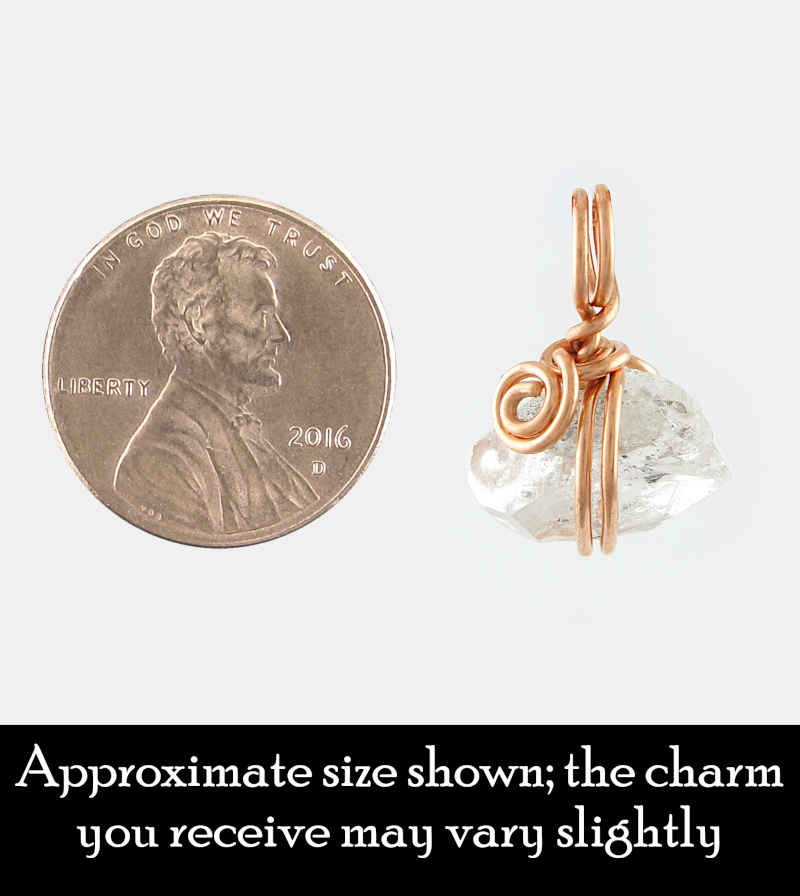 Herkimer Diamond Quartz Pendant, Copper Wire-Wrapped, Handmade - Ethereal Essentials