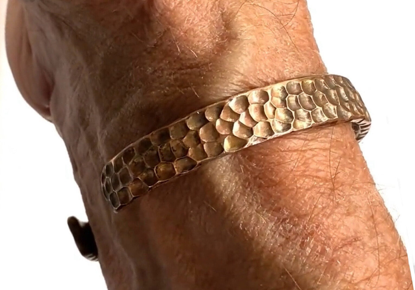 Pure Copper Bracelet Wide Hammered Men and Womens sizes Hammered Thick 2 Sizes Raised Pattern Bracelet Bangle Cuff Heavy Copper Jewelry