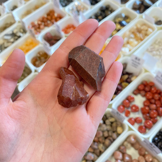 Tangerine Quartz (Grounding) Rough Pocket Stone
