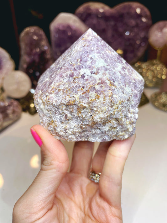 Lepidolite Semi Polished Point