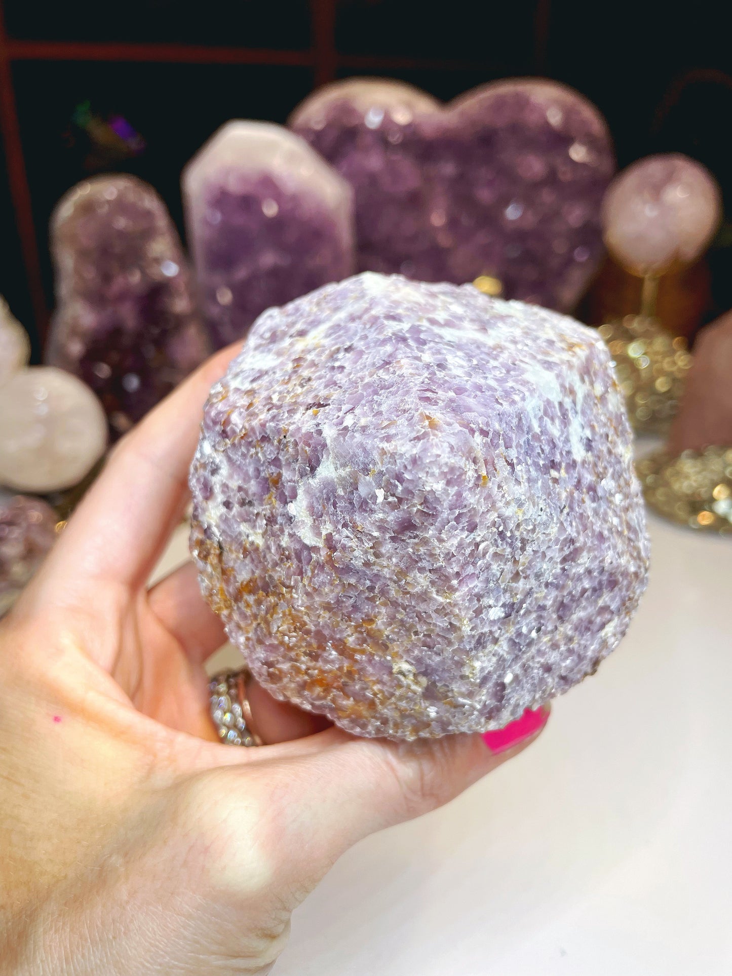 Lepidolite Semi Polished Point