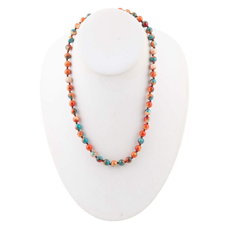 Immeasurable Multicolor Ocean Jade Golden Wrap Necklace
