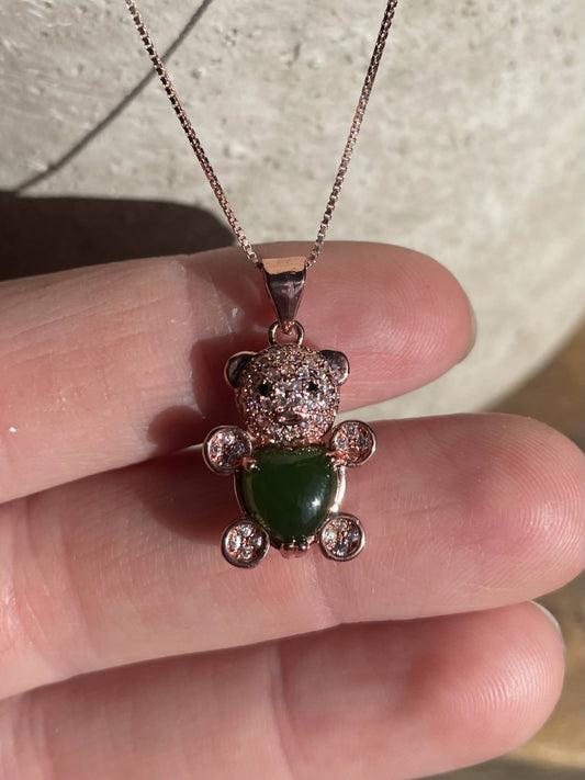 Jade Bear Pendant - Ethereal Essentials