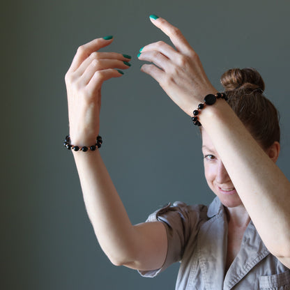 Jet Bracelet Black Azabache Deflector Protection Copper