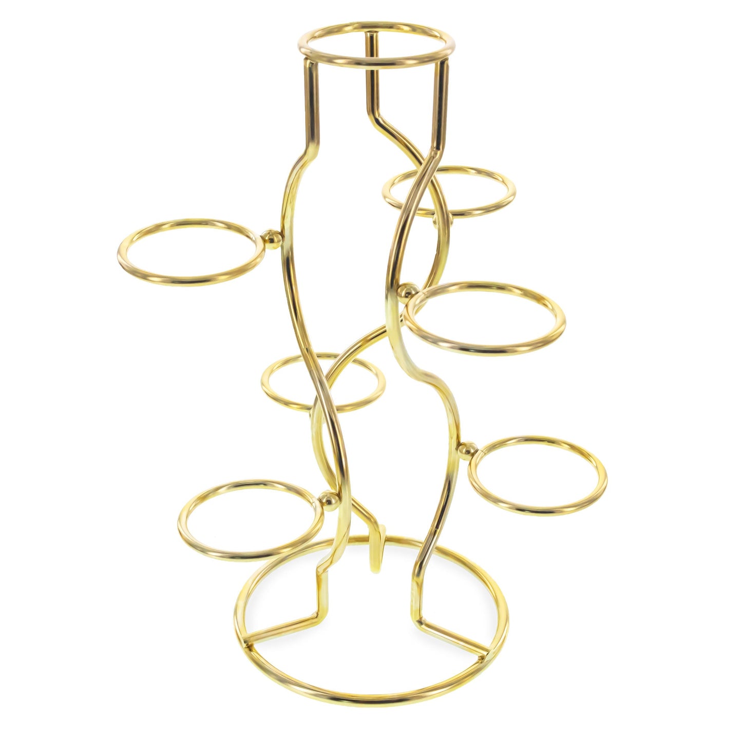 7-Ring 3-Tier Gold Wire Metal Sphere Crystals Egg Stand Display