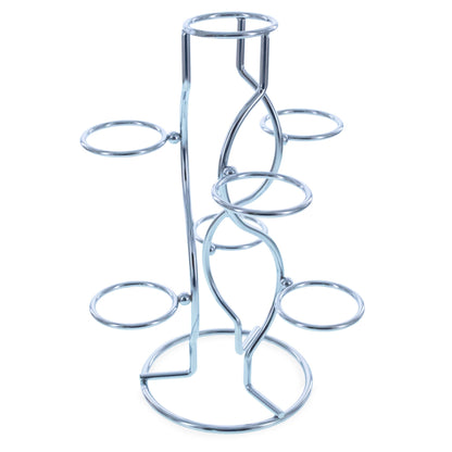 7-Ring 3-Tier Silver Wire Metal Sphere Crystals Egg Stand Display