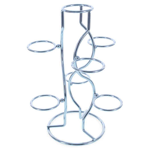 7-Ring 3-Tier Silver Wire Metal Sphere Crystals Egg Stand Display