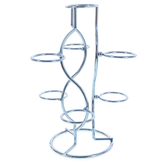 7-Ring 3-Tier Silver Wire Metal Sphere Crystals Egg Stand Display