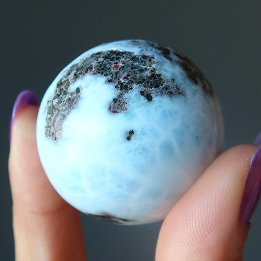 Larimar Sphere Ice Blue Meditation Rare Crystal Ball