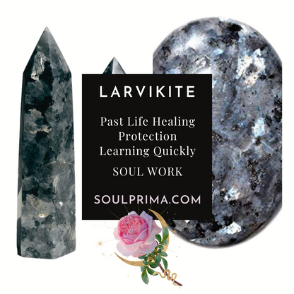 Larvikite Ankh for Soul Work, 3.5 Inch