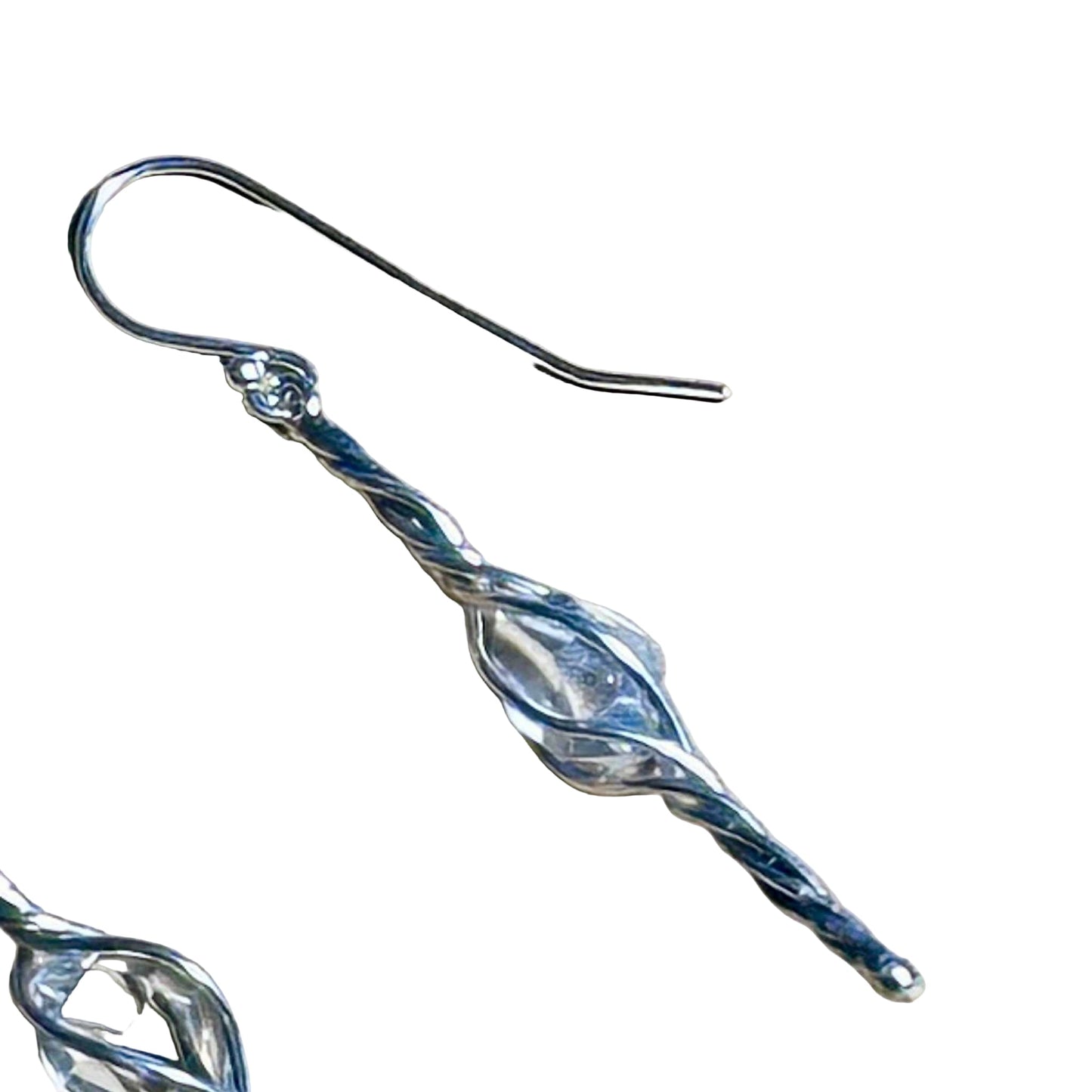 Limited Edition Herkimer Swirl Dangle Bertoni Earrings - Sterling Silver - Ethereal Essentials