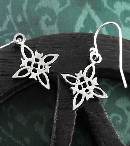 Little Witch Knot Drop Earrings with Crescent Moons, Handmade - Ethereal Essentials
