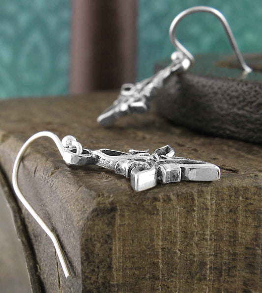 Little Witch Knot Drop Earrings with Crescent Moons, Handmade - Ethereal Essentials