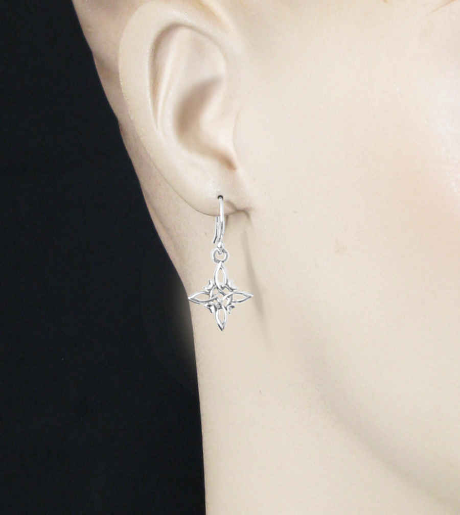 Little Witch Knot Drop Earrings with Crescent Moons, Handmade - Ethereal Essentials