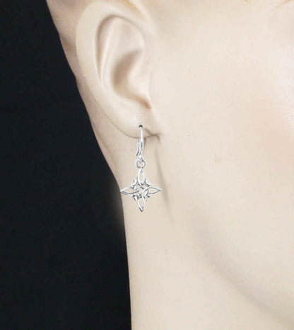 Little Witch Knot Drop Earrings with Crescent Moons, Handmade - Ethereal Essentials
