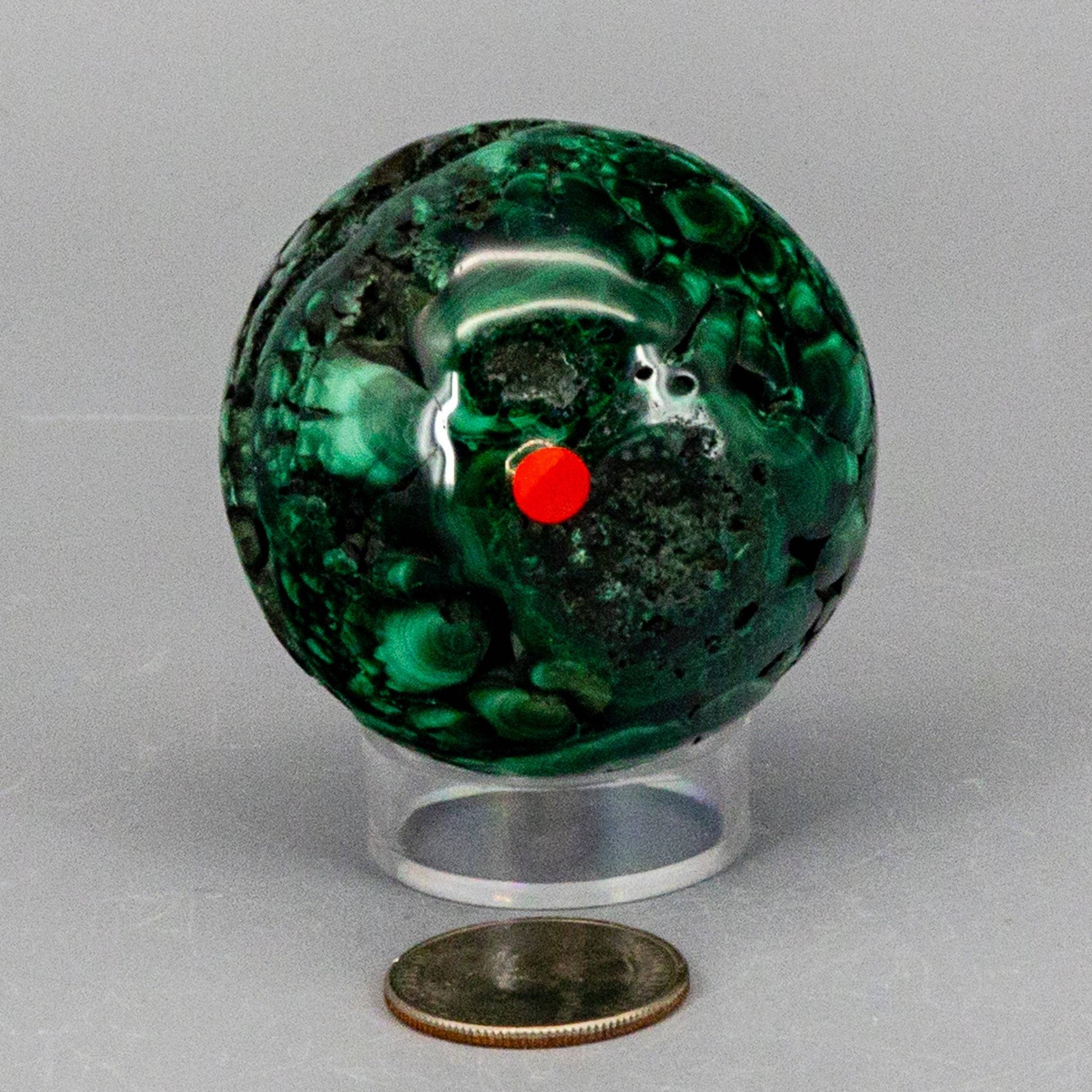Malachite Sphere, Protective Healing Crystal - Ethereal Essentials