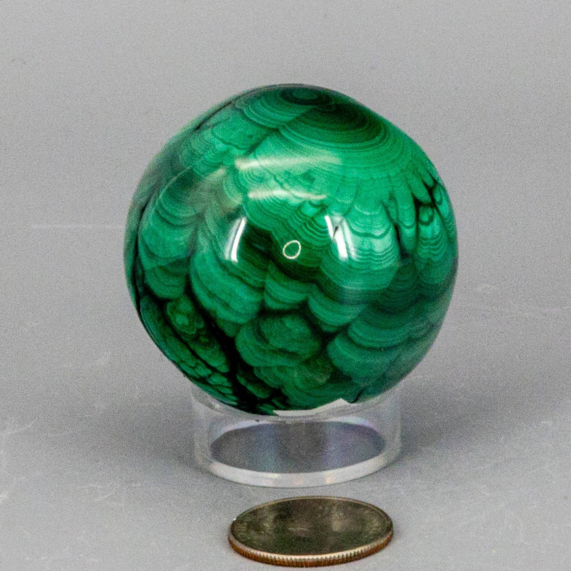 Malachite Sphere, Protective Healing Crystal - Ethereal Essentials