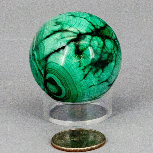 Malachite Sphere, Protective Healing Crystal - Ethereal Essentials
