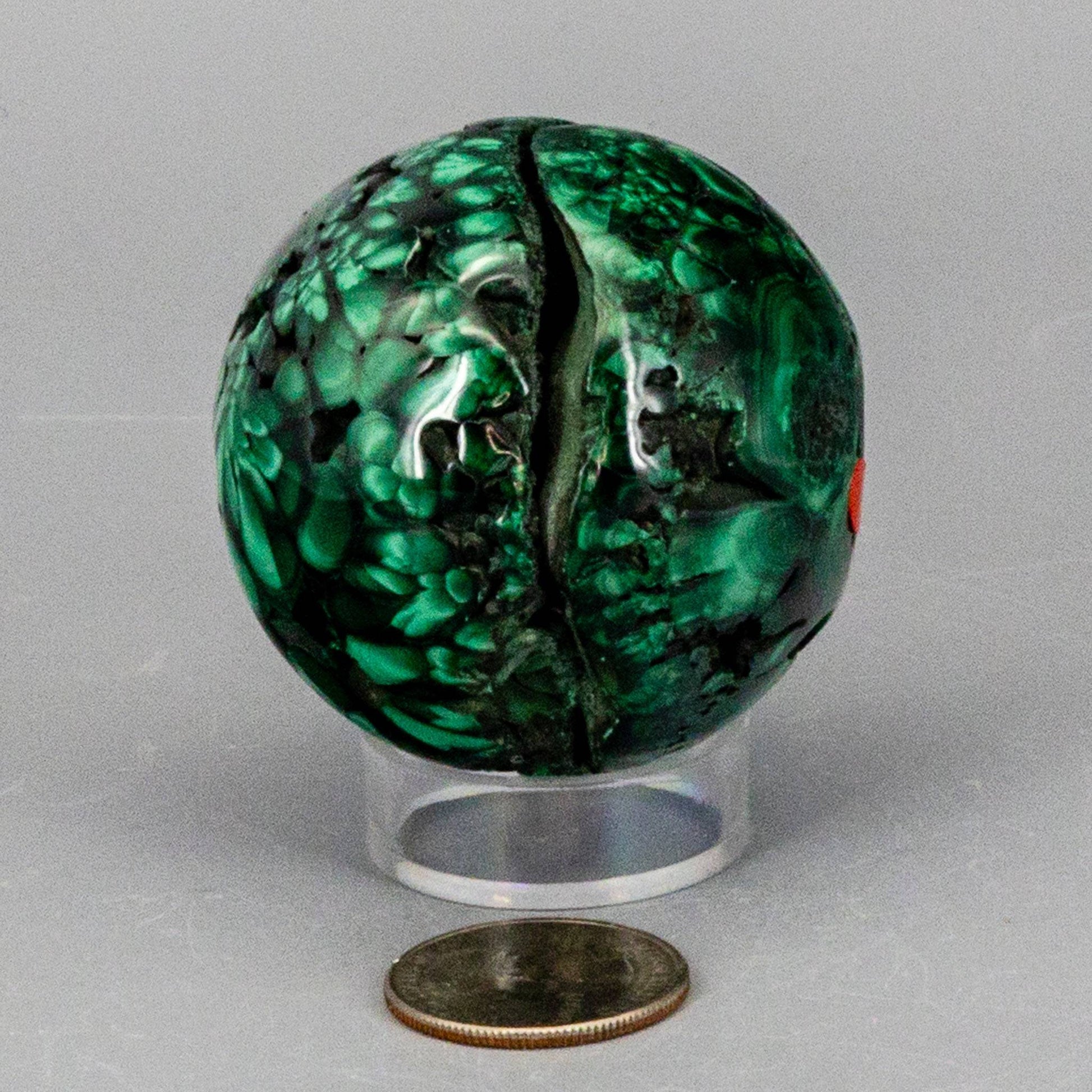 Malachite Sphere, Protective Healing Crystal - Ethereal Essentials