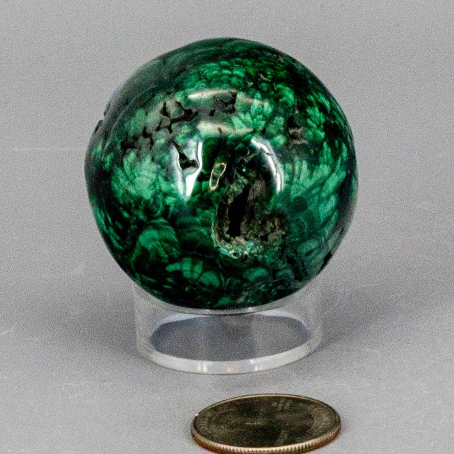 Malachite Sphere, Protective Healing Crystal - Ethereal Essentials