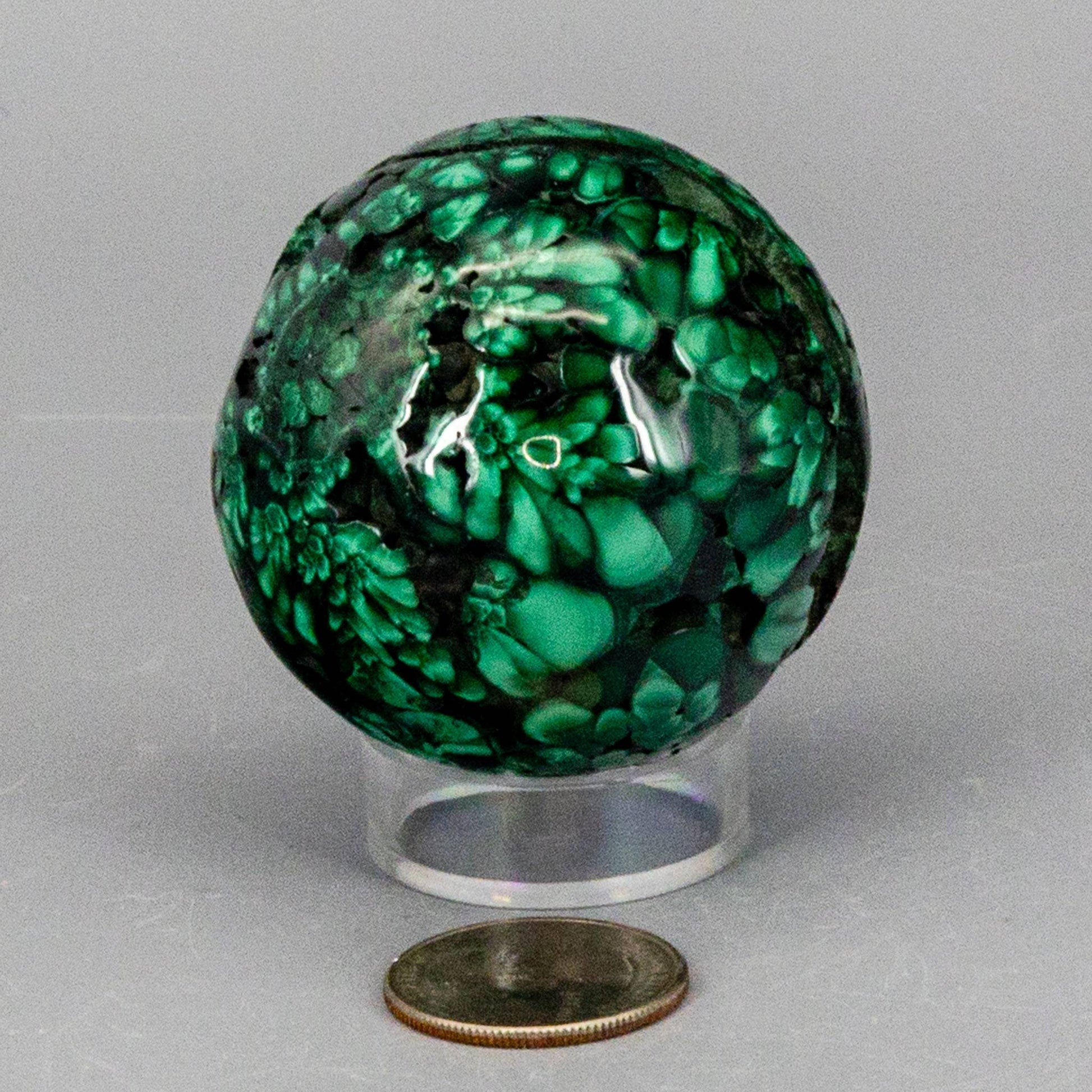 Malachite Sphere, Protective Healing Crystal - Ethereal Essentials