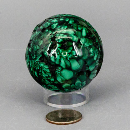 Malachite Sphere, Protective Healing Crystal - Ethereal Essentials