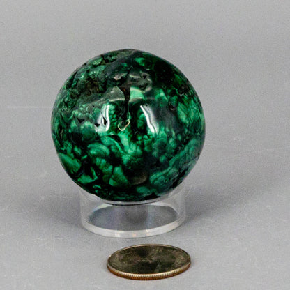 Malachite Sphere, Protective Healing Crystal - Ethereal Essentials