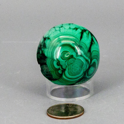 Malachite Sphere, Protective Healing Crystal - Ethereal Essentials