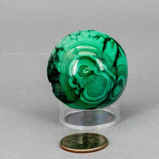 Malachite Sphere, Protective Healing Crystal - Ethereal Essentials