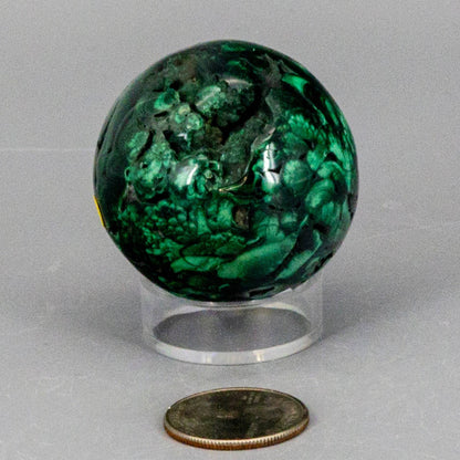 Malachite Sphere, Protective Healing Crystal - Ethereal Essentials